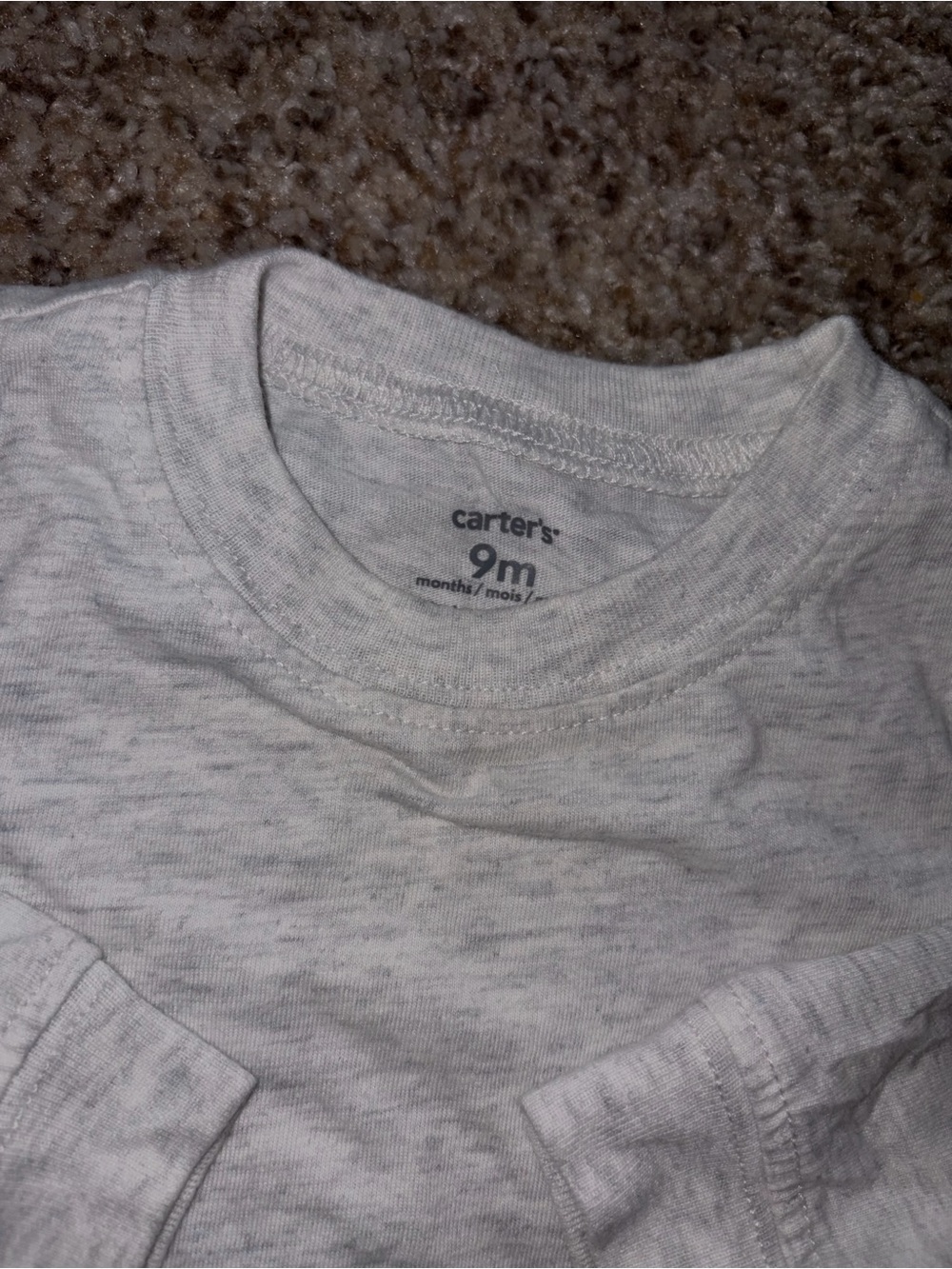 Carter's Dusty Blue Kids Jogger Sweatpants and Gray/White Long Sleeve with Puppy - Picture 2 of 3